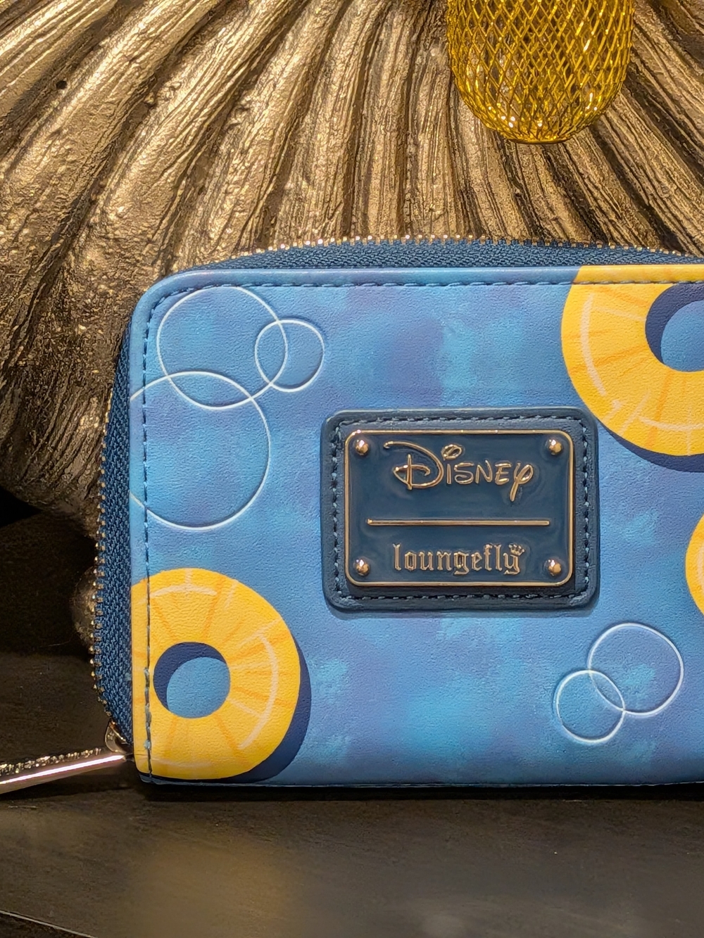 Disney Loungefly Lilo & Stitch Scrump Zip Around Wallet Blue Pineapple Print